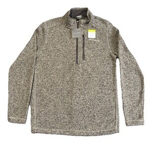 Eddie Bauer Mens Sweater Size Small‎ Charcoal Heather Half Zip Anti-Pill Fleece